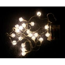 Vianočná dekorácia - Snehová hviezda - 20 LED teplá biela