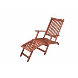 Záhradné drevené lehátko Diver Florentine s podnožkou - teakové drevo