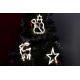 Vianočná dekorácia na okno - hviezda, snehuliak, sob LED