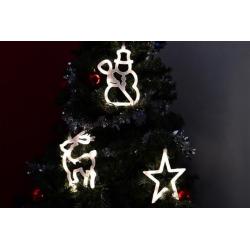 Vianočné dekorácie na okno - hviezda, snehuliak, sob