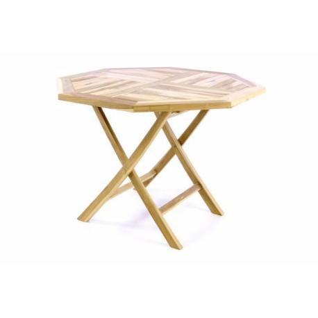 Skladací stolík DIVERO - teakové drevo - 100 cm
