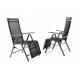Záhradná sada 2 x hliníkové skladacie kreslo s podnožkou RELAX - antracit