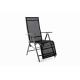 Záhradné hliníkové skladacie kreslo s podnožkou RELAX - antracit