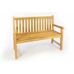 Záhradná drevená lavica DIVERO - neošetrené teakové drevo - 120 cm