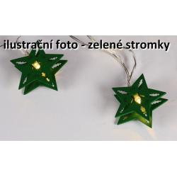 Vianočná dekoratívna reťaz HOLZ - zelené stromčeky - 10 LED