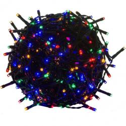 Vianočné LED osvetlenie 60 m - farebné 600 LED - zelený kábel