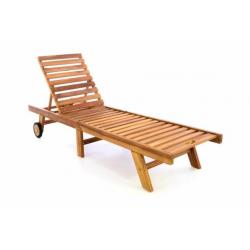 Polohovateľné lehátko z teakového dreva DIVERO