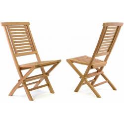 Sada 2 ks záhradnej stoličky DIVERO Hantown - teakové drevo