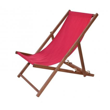 Záhradné drevené lehátko Bahama - morené, červené