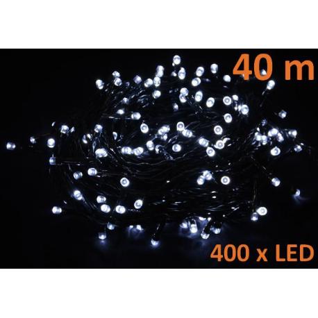 Vianočné LED osvetlenie 40 m - studené biele, 400 diód