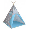 Detský stan teepee, sivo/modrý, bez príslušenstva