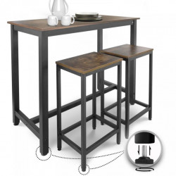 Miadomodo Retro barový stôl + 2 stoličky