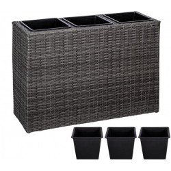 STILISTA stojan na 3 kvetináče, šedý, 84 x 29 x 60 cm