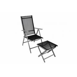 Hliníková skladacia stolička s podnožkou