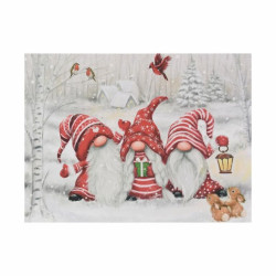 Nástenná maľba Zimní trpaslíci, LED, 30 x 40 cm