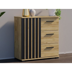 Dubová komoda 80 cm so zásuvkami a úchytkami