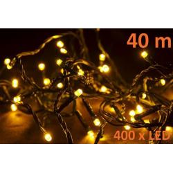 Vianočné LED osvetlenie 40 m - teplá biela, 400 diód