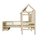 Prírodná detská posteľ v tvare domčeka s úložným priestorom