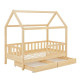 Domčeková posteľ 90x200 cm s roštom a šuplíky, prírodná
