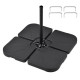 Sada 4 závaží na slnečník, čierne, plastové, 50 x 50 cm